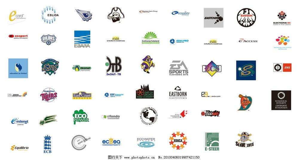 E开头的英文标志设计图片