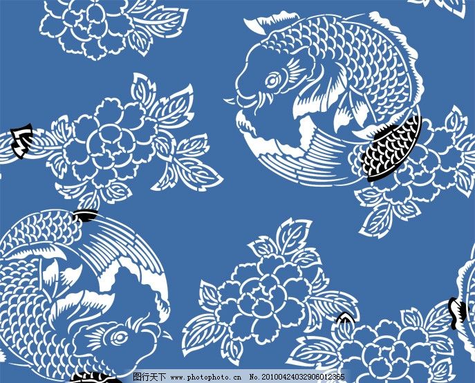 鱼纹 psd 底纹 花纹 装饰 素材 背景 修饰 点 线 排列 构成 花朵 线型