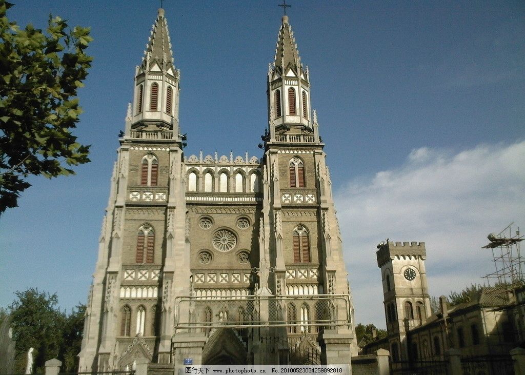 济南 洪家楼图片,教堂 人文景观 旅游摄影-图行天下图库