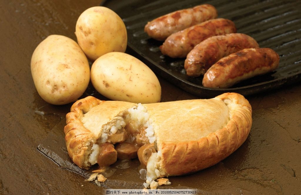 铁板烧小吃 香饺 土豆 香肠