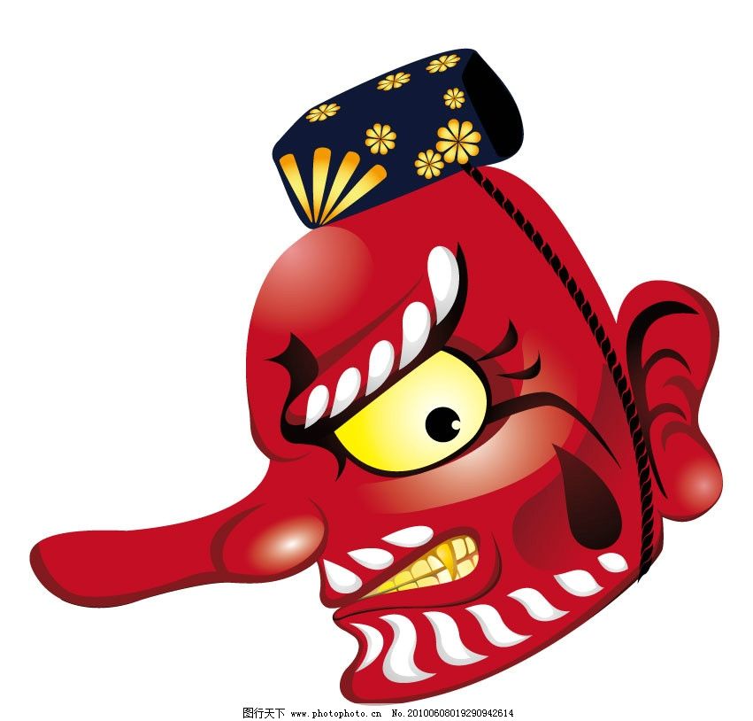 日本神话传说 妖怪面具 鸦天狗图片