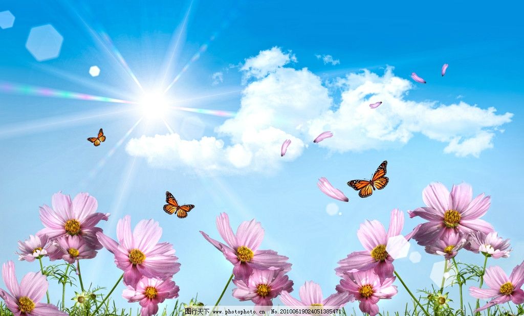 高清梦幻风景4 梦幻风景 风景 花朵 花卉 鲜花 蓝天白云 太阳 光线 光 太阳光 云朵 天空 蝴蝶 背景 旅游 郊游 模板 草丛 草地 春天 春季 夏天 野花 野菊花 风吹草动 微风 绿草 设计 射线 自然风光 自然风景 花儿 蓝色 绿色 粉色 高精图库 景色 清新 大自然 田园风光 田园风景 野外 郊外 户外 自然景观 300DPI JPG